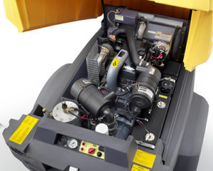 Atlas Copco XAS98 Air Compressor with lid open